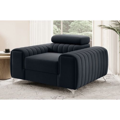 Fauteuil 1 Place Lario En Velours Noir