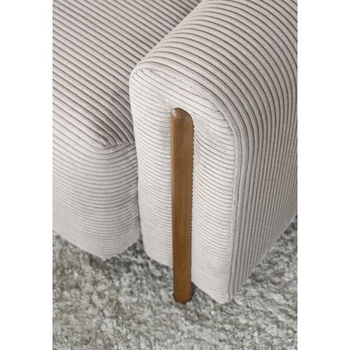 Canapé 3 Places Convertible Arcadio En Velours Côtelé Luxe Beige Clair