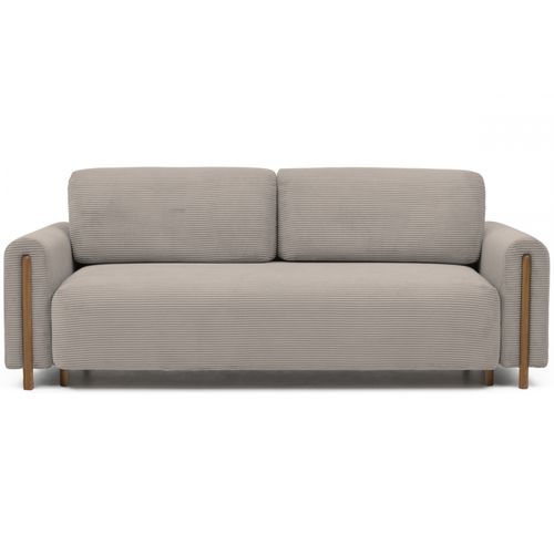 Canapé 3 Places Convertible Arcadio En Velours Côtelé Luxe Marron