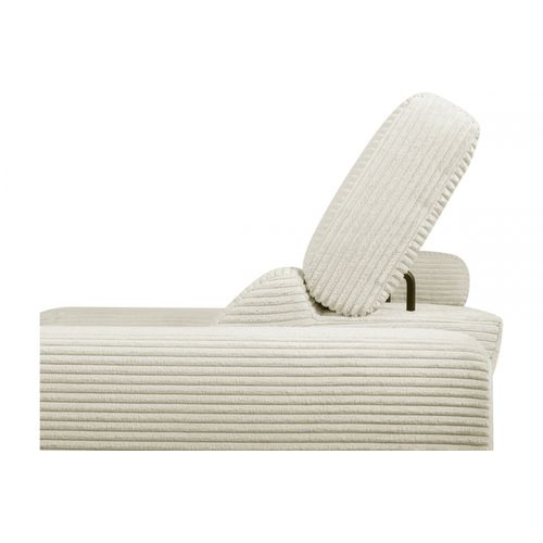 Canapé D'angle Avec Relax Électrique , Velours Côtelé Revano, Ivoire, Angle Gauche