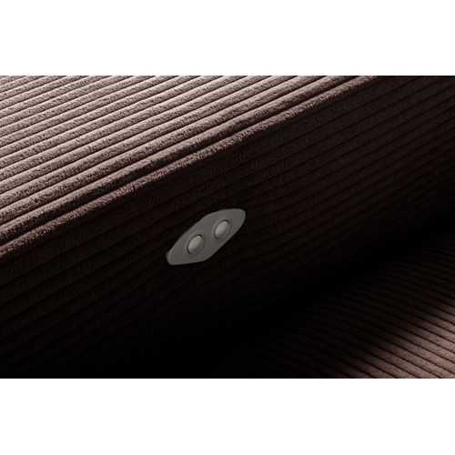 Canapé D'angle Avec Relax Électrique En Velours Cotelé Revano, Chocolat, Angle Droit