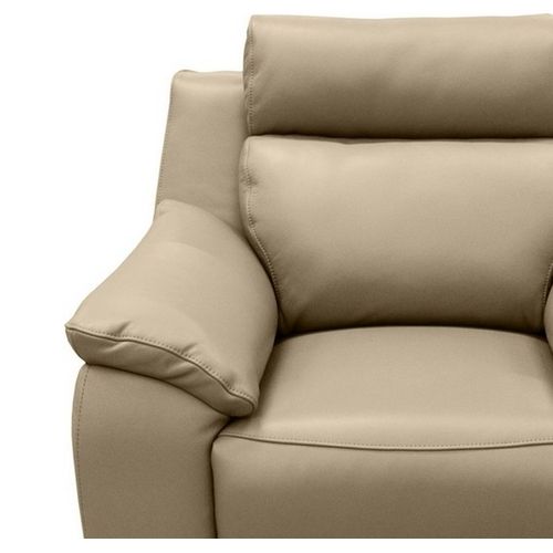 Fauteuil 1 Place En 100% Tout Cuir Épais Luxe Italien, Beige. Bereli