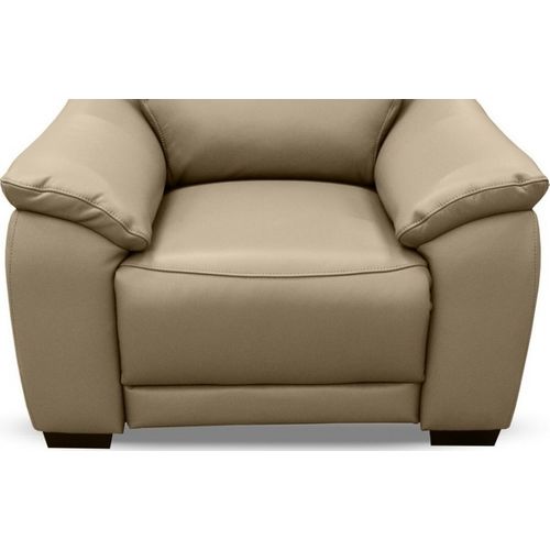 Fauteuil 1 Place En 100% Tout Cuir Épais Luxe Italien, Beige. Bereli