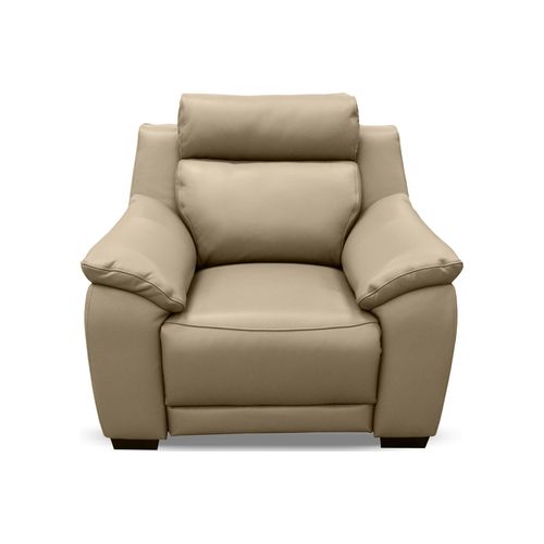 Fauteuil 1 Place En 100% Tout Cuir Épais Luxe Italien, Beige. Bereli