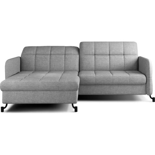 Canapé D'angle Convertible En Tissu Gris Luxe 3-4 Places Loro, Angle Gauche