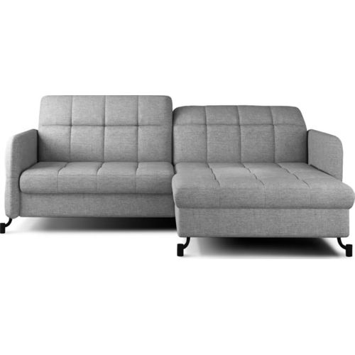 Canapé D'angle Convertible En Tissu Gris Luxe 3-4 Places Loro, Angle Gauche