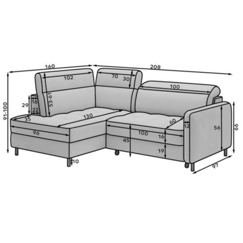 Canapé D'angle Convertible En Velours Vert Luxe 3 Places Bartoli, Angle Gauche