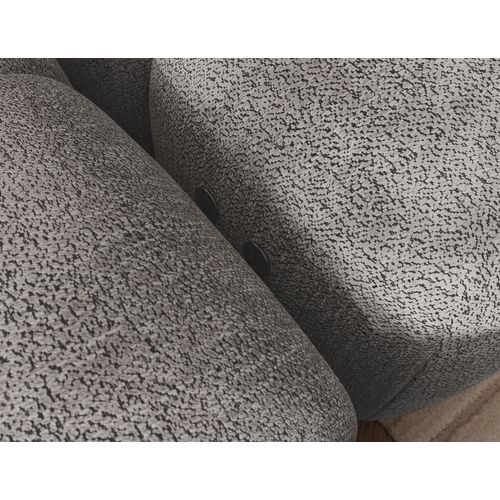 Canapé D'angle Convertible En Tissu Luxe Gris 5 Places Leoni, Angle Gauche