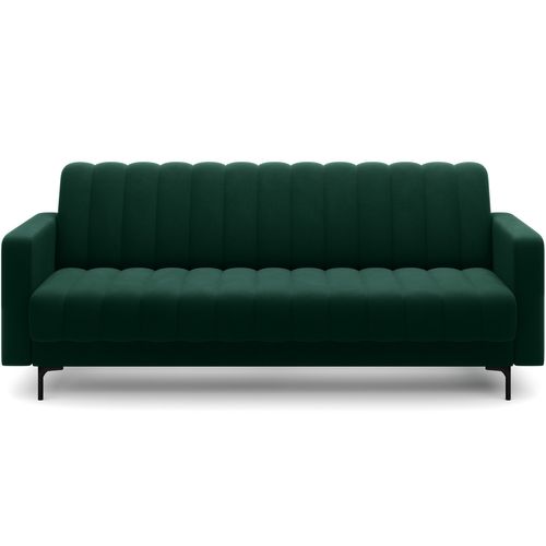 Canapé 3 Places Convertible Velours Luxe Vert, Coffre, Ronsard