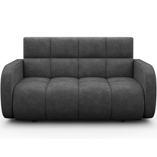 Canapé 2 Places Convertible Tissu Doux, Gris Foncé, Coffre, Devon