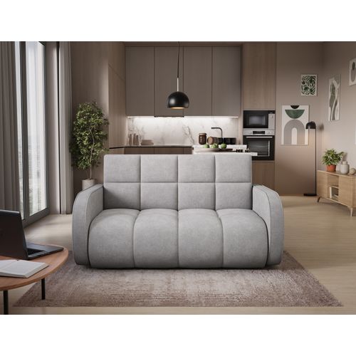 Canapé 2 Places Convertible Tissu Doux, Gris, Coffre, Devon