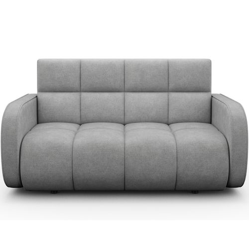 Canapé 2 Places Convertible Tissu Doux, Gris, Coffre, Devon