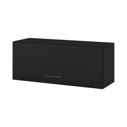 Meuble Haut Slim De Cuisine Lovia Noir Mat 1 Porte Relevable L 90 Cm