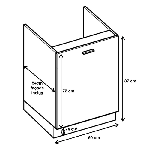 Meuble Sous-évier Lovia Noir Mat 1 Porte L 60 Cm