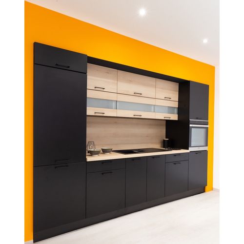 Meuble Bas De Cuisine Lovia Noir Mat 1 Porte L 50 Cm