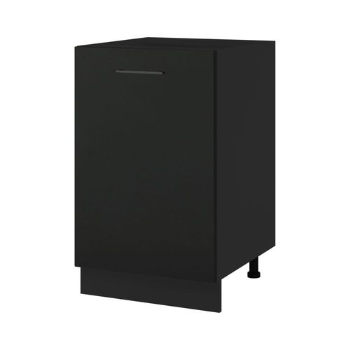 Meuble Bas De Cuisine Lovia Noir Mat 1 Porte L 50 Cm