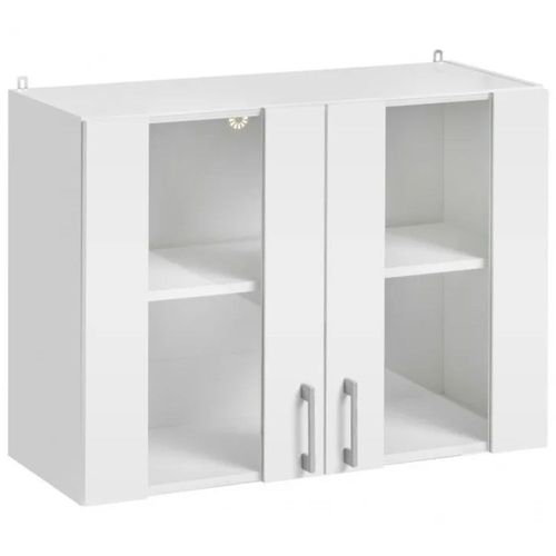 Meuble Haut De Cuisine Eco Blanc 2 Portes Vitrées L 80 Cm