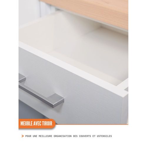 Meuble Bas De Cuisine Eco Blanc 1 Porte 1 Tiroir L 40 Cm