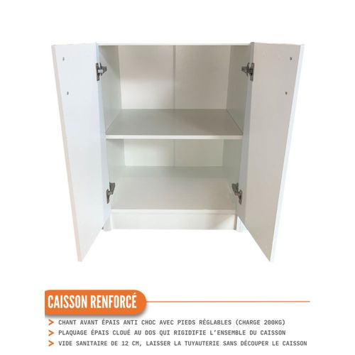 Meuble Bas De Cuisine Eco Blanc 1 Porte 1 Tiroir L 40 Cm