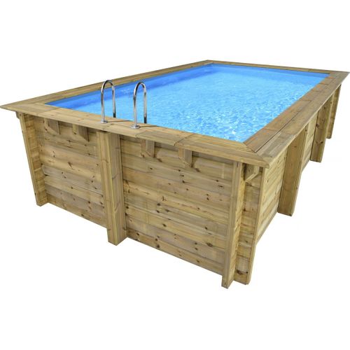 Piscine Bois Rectangle " Aruba 120 "- 5.00 X 3.00 X 1.24 M + Pompe à Chaleur  3.5 Kw/h - Hayward - "