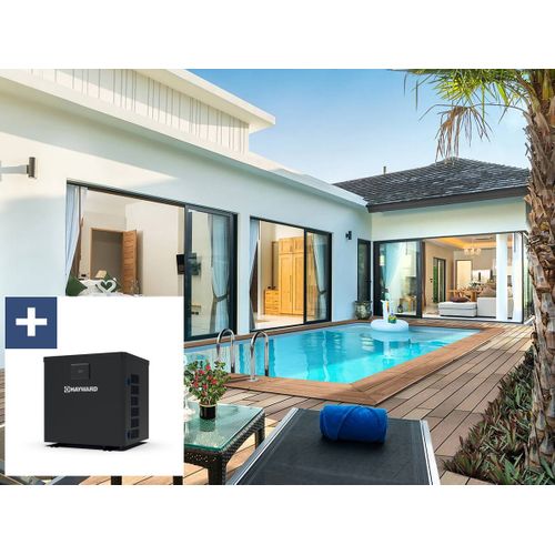 Piscine Bois Rectangle " Aruba 120 "- 5.00 X 3.00 X 1.24 M + Pompe à Chaleur  3.5 Kw/h - Hayward - "