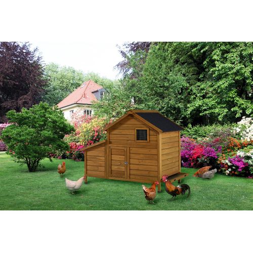 Poulailler Avec Pondoir En Bois "cocotte" - Marron