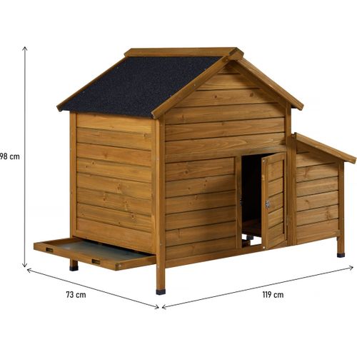 Poulailler Avec Pondoir En Bois "cocotte" - Marron