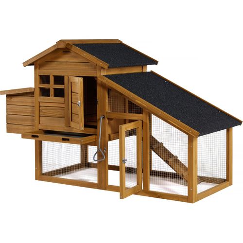 Poulailler Avec Pondoir En Bois "clochette" - Marron