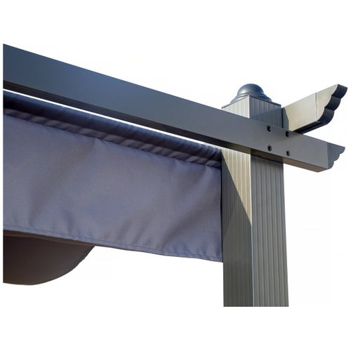 Pergola En Aluminium Avec Toit Rétractable - 3 X 4 M - Gris Anthracite