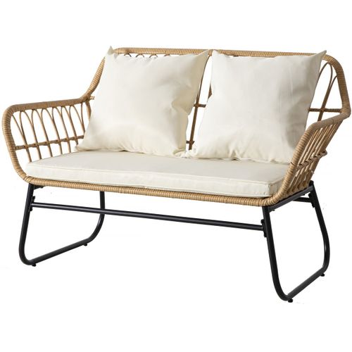 Salon De Jardin Rotin "melo" - 4 Personnes - Blanc/marron