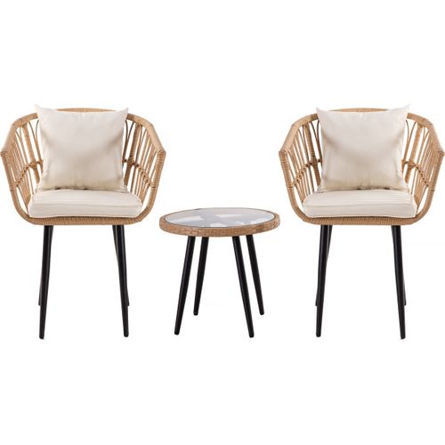 Salon De Jardin Rotin "vela" - 2 Places - Marron