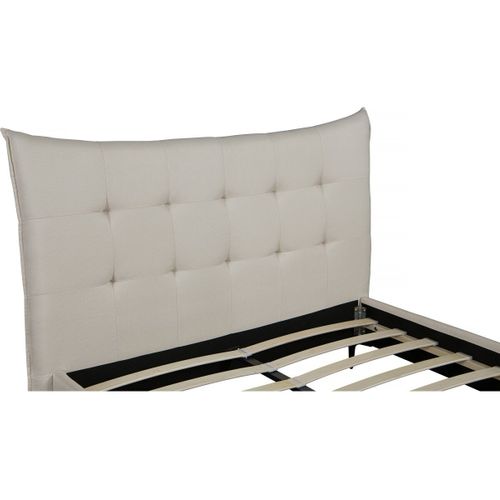 Lit Double En Tissu Capitonné " Aspen" 160 X 200 Cm - Beige