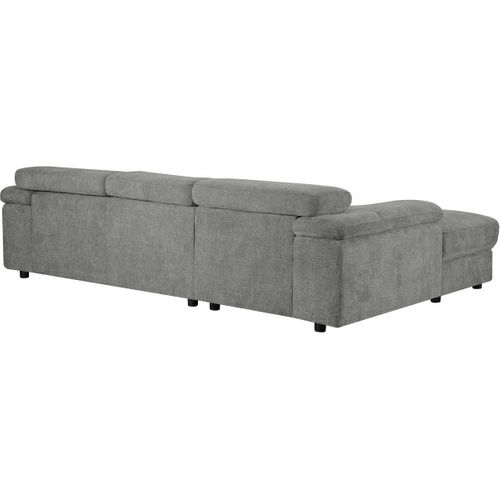 Canapé D'angle En Tissu Chenille "london" - 4 Places - Gris