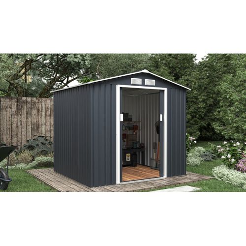 Abri De Jardin Métal "vegas" - 4,07 M² - Gris