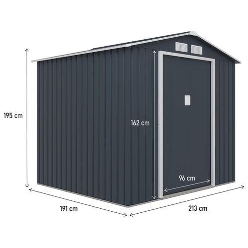 Abri De Jardin Métal "vegas" - 4,07 M² - Gris