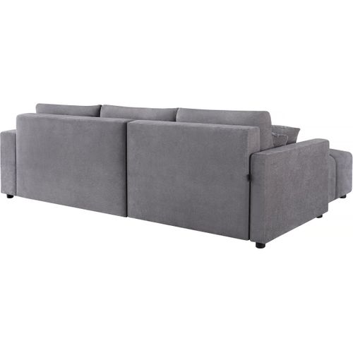 Canapé D'angle Convertible Tissu Bubble 3 Places - "trocadero" - Gris