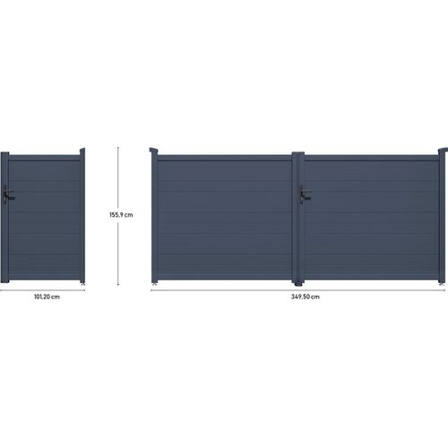 Pack Portail + Portillon "marc" - Gris