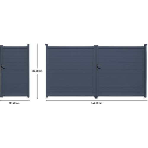 Pack Portail + Portillon "marc" - Gris