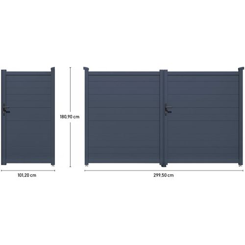 Pack Portail + Portillon "marc" - Gris