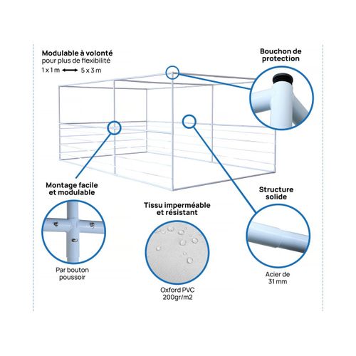 Souccah En Kit Nina Ajustable 5 X 3 M - 4  Rouleaux De Canisse En Bambou Et 5 Tasseaux De Bois