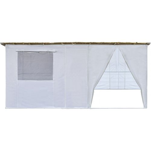 Souccah En Kit Nina Ajustable 5 X 3 M - 4  Rouleaux De Canisse En Bambou Et 5 Tasseaux De Bois