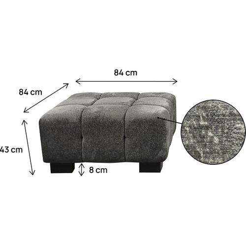 Ottoman "foch" - 84 X 84 X 43 Cm - Gris