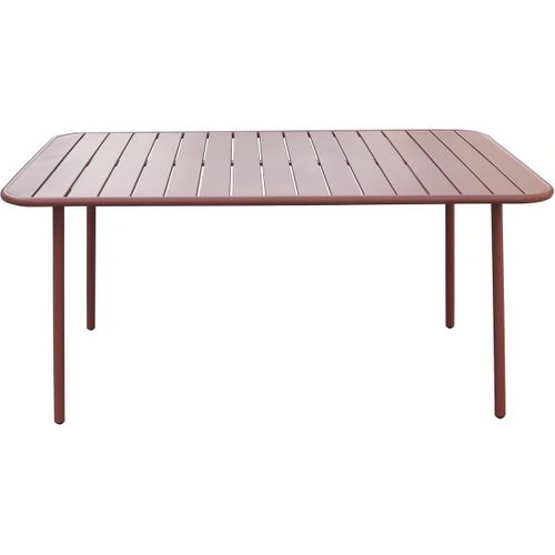 Table Jardin En Métal "bilbao" - 150 X 90 X 71 Cm - Terracotta