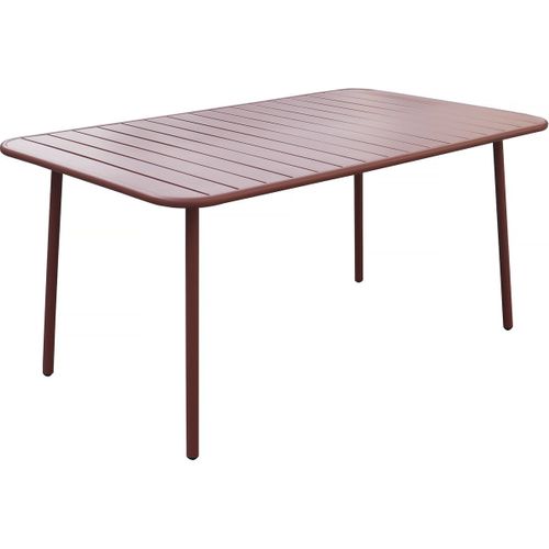 Table Jardin En Métal "bilbao" - 150 X 90 X 71 Cm - Terracotta