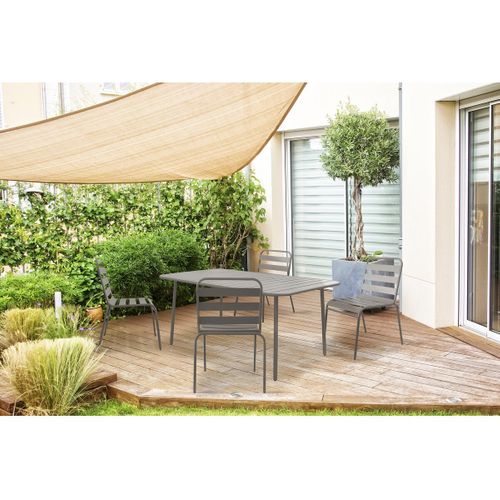 Table Jardin En Métal "bilbao" - 150 X 90 X 71 Cm - Taupe