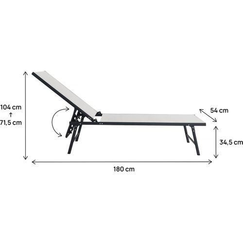 Lot De 2 Bains De Soleil En Métal "sublima" - 180 X 54 X 104 Cm - Beige
