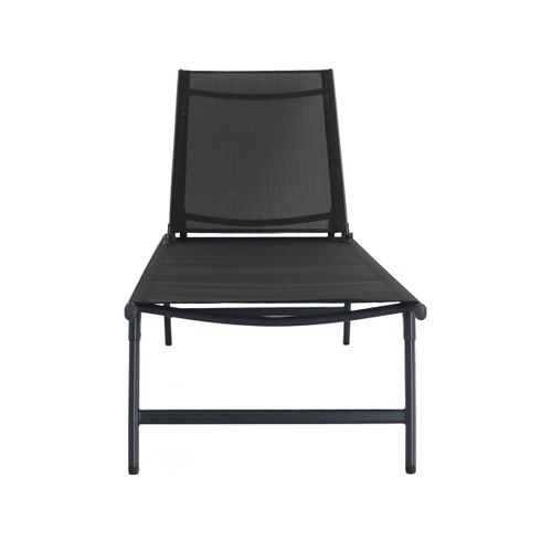 Lot De 2 Bains De Soleil En Métal "sublima" - 180 X 54 X 104 Cm - Noir