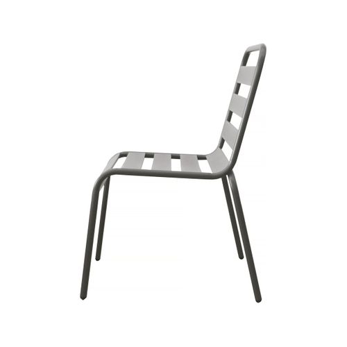 Lot De 2 Chaises De Jardin En Métal Empilables "bilbao" - Taupe