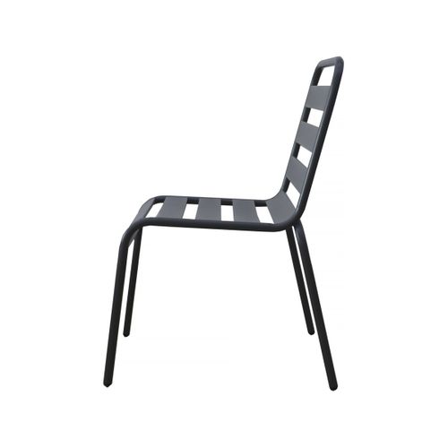 Lot De 4 Chaises De Jardin En Métal Empilables "bilbao" - Gris