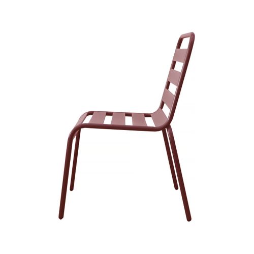 Lot De 2 Chaises De Jardin En Métal Empilables "bilbao" - Terracotta